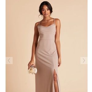 BIRDY GREY ASH CREPE DRESS - TAUPE. NWT